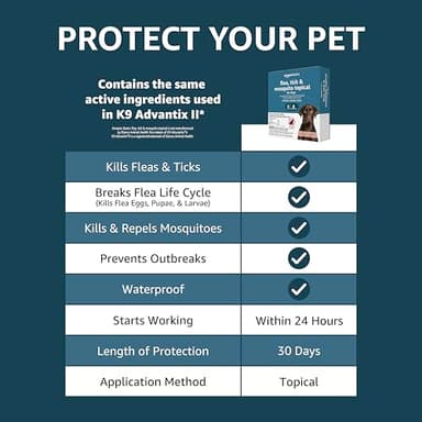 Amazon Basics Flea, Tick & Mosquito Topical Treatment for X-Large Dogs (over 55 pounds), 6 Count (Previously Solimo) - Image 7