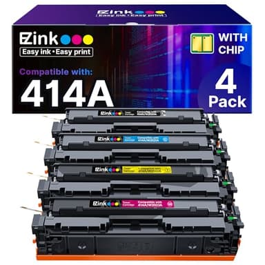 E-Z Ink 414A with Chip Compatible Replacement for HP 414A Toner Cartridges 4 Pack 414X to Use with HP Color Laserjet Pro M454dw M454dn MFP M479dw M479dn M479fdw Enterprise M455dn MFP M480f (BCMY) - Image 1