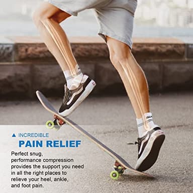 PAPLUS Ankle Brace Compression Socks (6 Pairs) for Men and Women. Plantar Fasciitis Socks with Foot Arch Support for Pain Relief - Image 7