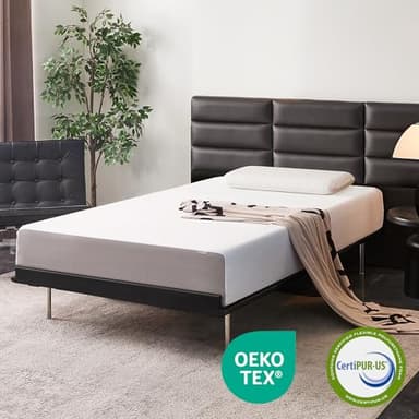 Amazon Basics Memory Foam Mattress, Soft Plush Feel, 10 Inch, Twin, White/Grey - Image 3