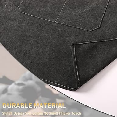 Tosewever Canvas Cross Back Chef Apron for Men Women with Adjustable Straps Large Pockets, Waterdrop Kitchen Heavy Duty Cotton Aprons for Tool Cooking BBQ Artist, M to XXL (Black) - Image 6