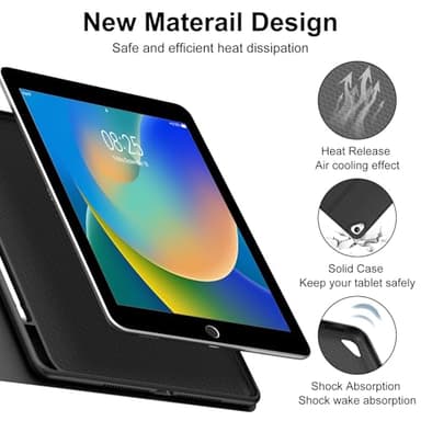 BORIYUAN iPad 10.2 inch Case with Keyboard, Detachable Bluetooth Keyboard with 7 Color Backlit, Slim Folio Smart Cover with Pencil Holder for iPad 9th/8th/7th Gen/iPad Pro 10.5"/iPad Air 3rd Gen Black - Image 9