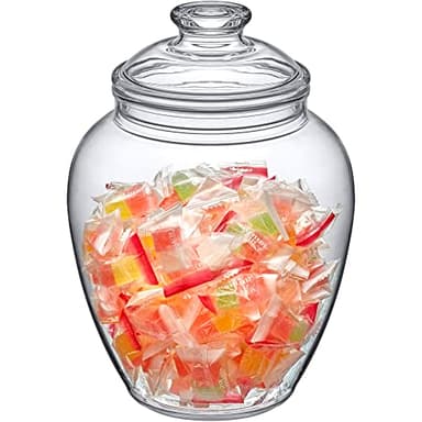 Amazing Abby - Sugar Sugar - 140-Ounce Plastic Candy Jar with Lid, Large Cookie Jar (7.5"(D) x 10.5"(H)), Apothecary Jar, BPA-Free, Shatter-Proof, Dishwasher-Safe, Great for Candy Buffet - Image 1