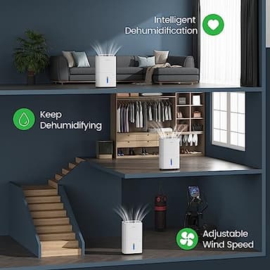 Waykar 80 Pints Energy Star Home Dehumidifier for Spaces up to 5,000 Sq. Ft at Home, in Basements and Large Rooms with Drain Hose, Handle, Auto Defrost and Self-Drying. - Image 5