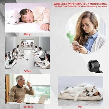 DWGZYYD Mini Camera for Home Security 1080P HD Indoor Battery Mini Wireless WiFi Security Camera APP Control Pet Surveillance for Room Nanny Cam with Motion Detection Night Vision - Image 5