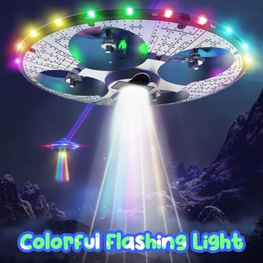 Foam UFO Drone for Kids – RC Plane with Colorful LED Lights, Remote Control Helicopter with Auto Hover, 2 Batteries (15 Mins Flight) - Image 6