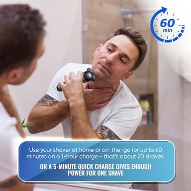 Philips Norelco Electric Shavers for Men, Rechargeable Wet/Dry Electric Shaver with SenseIQ Technology, Cordless Electric Razors for Men with Pop-up Trimmer, Travel Case - Image 3