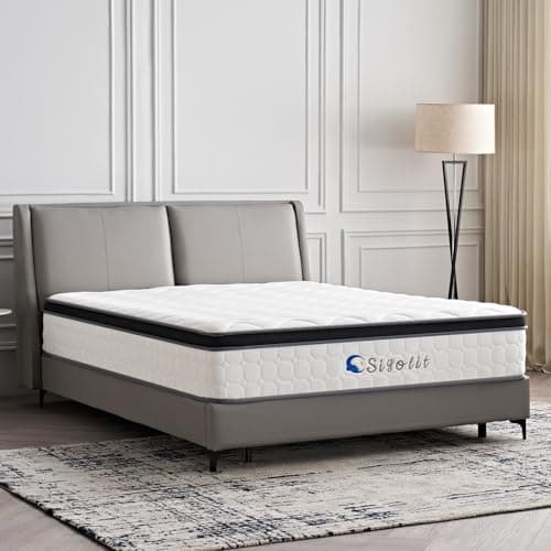 sigolit 12 Inch King Size Hybrid Mattress - Medium Firm, Memory Foam & Pocket Springs, Motion Isolation, Edge Support, Pressure Relief, Ships Compressed - Image 1