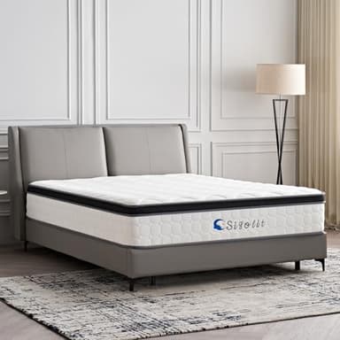 sigolit 12 Inch King Size Hybrid Mattress - Medium Firm, Memory Foam & Pocket Springs, Motion Isolation, Edge Support, Pressure Relief, Ships Compressed - Image 1