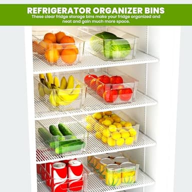 Utopia Home - Fridge Organizer Bins - Refrigerator Organizing Bins - Pantry Organizers & Storage - Stackable for Home & Kitchen Pantry Organization - Clear Plastic Containers (8 Pack) - Image 5
