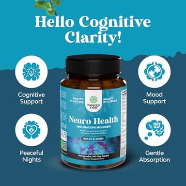 Nootropic Brain Supplement for Memory and Focus Support - Vitamins for Mental Support & Clarity with Bacopa Monnieri, VIT A, B6, Riboflavin, Niacin, Thiamin & Folate - Cognitive Complex - 90 Ct - Image 4