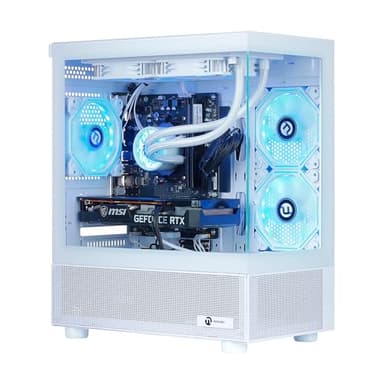 NINGMEI Gaming PC Desktop,AMD Ryzen 7 5700X 8 core 3.4GHz(up to 4.6GHz),GeForce RTX 5060 8GB,32GB DDR4 RAM 3200MHz,1TB NVME SSD,650W PSU, Windows 11 Home 64-bit,White - Image 1