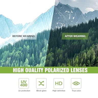 Foliful Polarized Sports Sunglasses for Men, Mens Sunglasses Wrap Around UV400 Protection for Cycling Fishing Driving, Grey/Ice Blue/Yellow - Image 6
