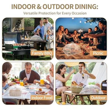 NEPAK 6 Large and Tall Food Covers, 17"x17" Food Tents Food Covers for Outdoors,Pop-up Mesh Food Covers Nets for Outside,Screen Tents,Parties Picnics, BBQ,Reusable and Collapsible - Image 6