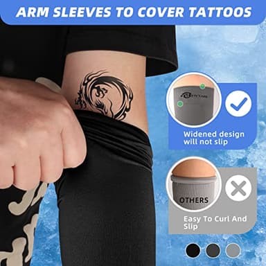 BHYTAKI 6 Pairs UV Sun Protection Arm Sleeves, UPF 50 Sports Cooling Arm Compression Sleeves for Men Women Teenager - Image 4