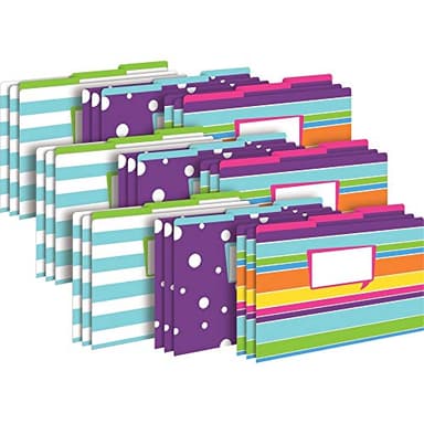 Barker Creek Legal File Folders Pack of 27, Happy, Multicolor, 27 Legal Size File Folders in Three Colorful Patterns, 1/3 Tabbed, Home, School and Office Supplies (3569) - Image 1
