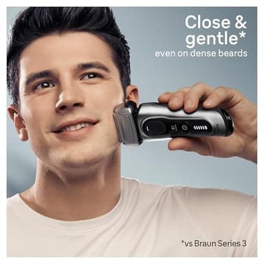 Braun Series 8 Electric Razor for Men, with 4+1 Shaving Elements & Precision Long Hair Trimmer, Close & Gentle Even on Dense Beards, Wet & Dry Electric Razor with 60min Runtime, 8517s Galvano Silver - Image 5