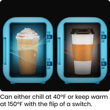 Iceman Portable Mini Fridge – Fits 6 x 12 oz Cans, Cooler and Heater Mini Fridge for Bedroom, Car, Office, Dorm and Skincare, AC/DC Car Plug-Compatible - Blue - Image 6