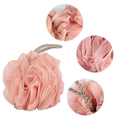 Fu Store Loofah Sponge Shower Loofahs 4 Colors Bath Sponges Mesh Balls for Body Scrubber Exfoliator Wash Back Scrubber Bathroom Men Women - 4 Pack Scrubbers Cleaning Bathing Accessories - Image 3