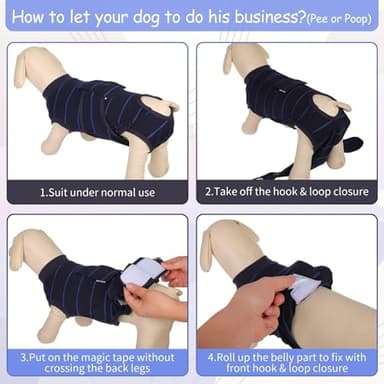 Kuoser Recovery Suit for Dogs After Surgery,Dog Surgery Suit Female Male Spay,Neuter Anti-Licking Dogs Onesie,Abdominal Wound Skin Disease Dog Surgical Suit Snugly Pet Collar Alternative Vest Bodysuit - Image 5