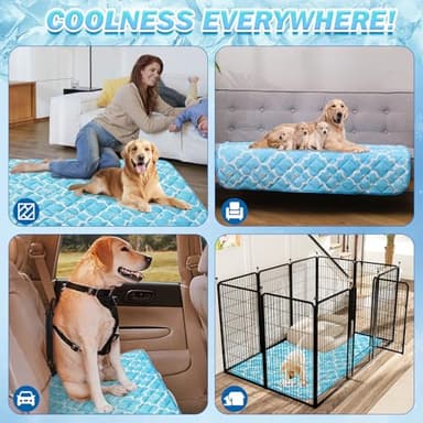 EXPAWLORER Dog Cooling Mat-28.3''*47.2'' Upgraded Extra Large Cooling Pad for Dog Dogs Cats Pets in Summer Keep Cool,Washable,Non-Slip Blanket for Grate Sofa Bed Outdoor - Image 8