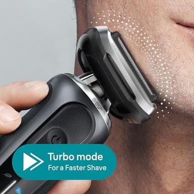 Braun Electric Shaver for Men, Series 7 7177cc, Wet & Dry Shave, Turbo & Gentle Shaving Modes, Waterproof Foil Shaver, Space Grey - Image 7