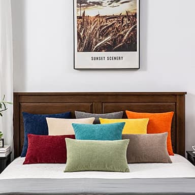 GAWAMAY Decorative Square Throw Pillow Covers 18"x18" Inch Set of 2, Super Soft Chenille Pillows Cover Fall Pillowcase for Living Room Bedroom Sofa Couch Cushion Cover Navy Blue 45x45cm (Only Covers) - Image 8