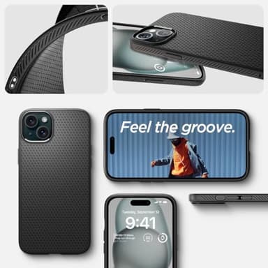 Spigen Liquid Air Designed for iPhone 15 Case (2023) [Military-Grade Protection] - Matte Black - Image 7