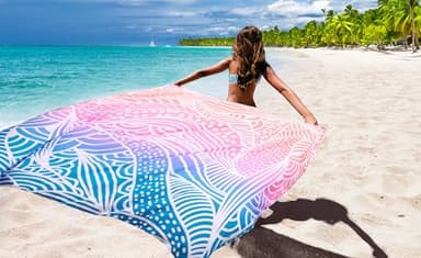 AISPARKY Beach Blanket Waterproof Sandproof, Oversized Large Beach Mat 79" X 83"/120"x108" for 1-8 Adults, Quick Drying&Compact&Lightweight, Picnic Mat Vacation Essentials for Beach Camping Travel - Image 5