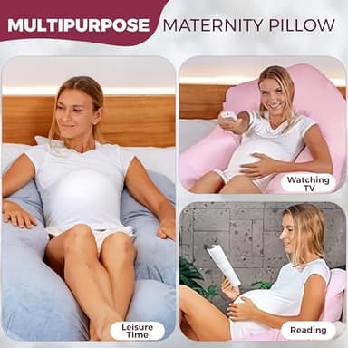 PILLANI Pregnancy Pillows for Sleeping – 57-Inch Maternity Pillow for Pregnant Women with Removable Washable Cover – Support for Back, Belly, Neck, Legs, and Hips – V C U Shaped Full Body Pillow - Image 4