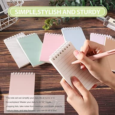 Ddaowanx Small Notebooks,3x5 Pocket Spiral Notepads With Lined Pages - The Perfect Little Mini Notebook to Stay Organized and Boost Productivity at Work or School (8, Cute Colors) - Image 4
