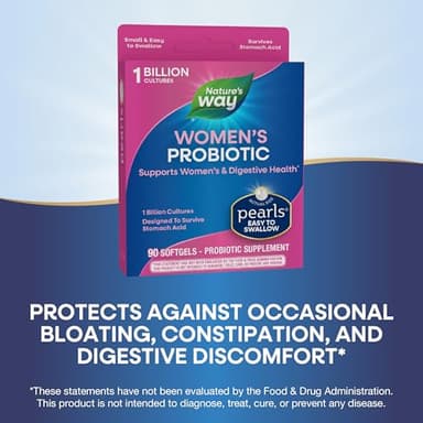 Nature's Way Women's Probiotic Pearls, Supports Women's and Digestive Health*, Protects Against Occasional Constipation & Bloating*, 1 Billion Live Cultures, 90 Softgels - Image 3