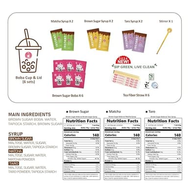 O's Bubble Boba Tea Kit - Bubble Tea Kit - All in One Boba Kit for Boba Tea Lovers - Boba Party Kit for Boba Drinks - Boba Kit for Kids - 6 Servings Includes Cups, Straws, Stirrer (Party Kit Variety Pack Upgrade) - Image 2