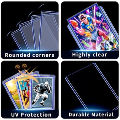 TRUGQ 400 Card Sleeves Top Loads for Cards,3"X4"Baseball Card Protectors,Toploaders Hard Plastic for Trading Game Sports Football Cards(200 Hard Protectors + 200 Soft Sleeves - Image 2