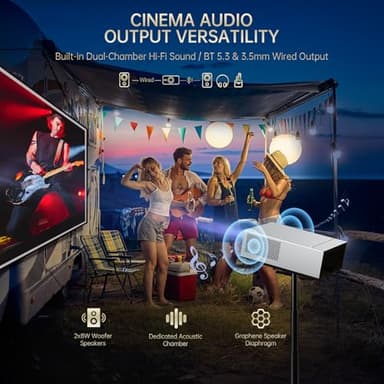 XIDU Portable Projector with WIFI and Bluetooth [Metal Housing/2000ANSI/UHD Native 1080P/Wireless Casting/Electric Focus/Auto Keystone] 4K Outdoor Movie Projector for Home,TV stick,iOS,Android,Laptop - Image 3