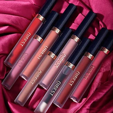 QiBest 7Pcs Matte Liquid Lipstick + 1Pcs Lip Plumper Makeup Set Kit, Pigmented Long Lasting Lip Gloss Set, Velvet Waterproof Halloween Lip Makeup Valentine's Gift Sets for Girls and Women - Image 7