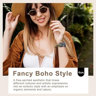 JR.DM Boho Beaded Bands for Women Compatible with Apple Watch 42mm(S3/2/1) 44mm 45mm 46mm 49mm Emperor Stone Blue Bracelet Adjustable Braided Strap for iWatch Series 11/10/9/8/7/6/5/4/SE 3/2/1/Ultra - Image 2