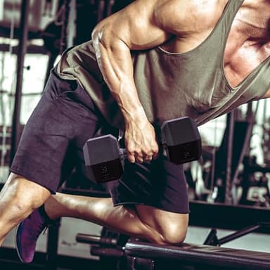 Hex Dumbbells Rubber Coated Hand Weights Set for Exercises and Fitness, Including 5lb, 10lb, 15lb, 20lb Pair Set - Image 5