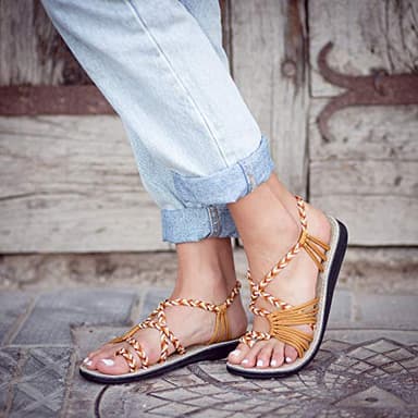 Plaka Palm Leaf Flat Summer Sandals for Women | Perfect for the Beach Walking & Dressy Occasions | Negev | Size 10 - Image 5