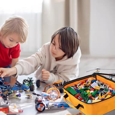 4 PCS Toys Storage Bag, Classic Bricks Building Set Storage Bag, Travel Case for Building Toys, Puzzles - Image 7