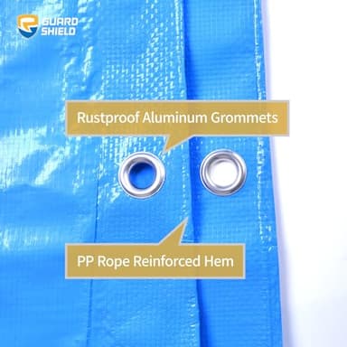 GUARD SHIELD Blue Tarp Waterproof 12x20 Feet Medium Duty All Purpose Poly Tarps Cover 7mil - Image 3