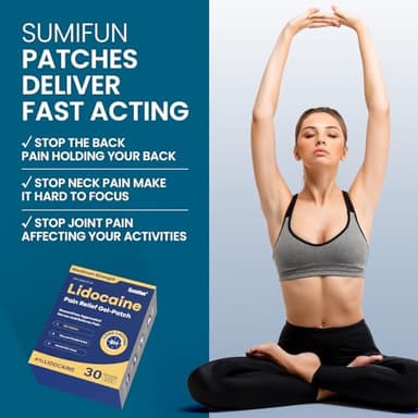Sumifun 4% Lidocaine Pain Relief Patches 30 Count Maximum Strength Numbing Gel Patch for Back Knee Neck Joint Ache Muscle Soreness Topical Analgesic FSA or HSA Eligible - Image 3