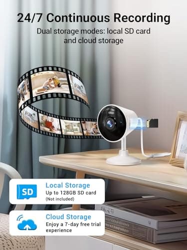 [5G & 2.4G] Indoor/Outdoor Security Camera for Home, Baby/Elder/Dog/Pet Camera with Phone App, Wi-Fi Camera w/Spotlight, Color Night Vision, 2-Way Audio, 24/7, SD/Cloud Storage, Work w/Alexa, 2Pack - Image 6