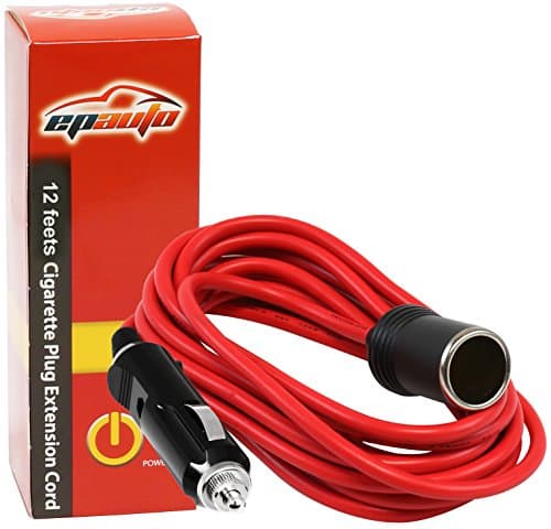 EPAuto 12V 12' Foot Heavy Duty Extension Cord with Cigarette Lighter Plug Socket - Image 1