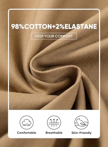 JMIERR Men's Stretch Chino Pants Business Casual Elastic Waist Travel Essentials Pant Slim Fit Tapered Cotton Twill Work Athletic Golf Dress Trousers, XL, Khaki - Image 6