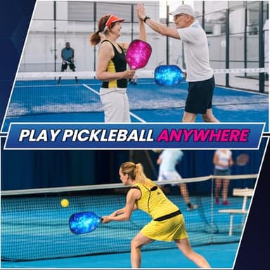 Pickleball Paddles Set of 2 or 4, USAPA Approved Pickleball Set with 4 Pickleball Balls and Pickleball Bag, Fiberglass Pickle Ball Rackets 2 Pack(Blue&Red) - Image 8