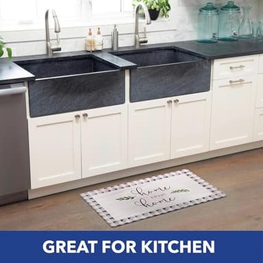 Home Dynamix SoHome Cozy Living Home Sweet Home Buffalo Check Border Anti-Fatigue Kitchen Mat, Grey/Black, 17.5"x30" - Image 9