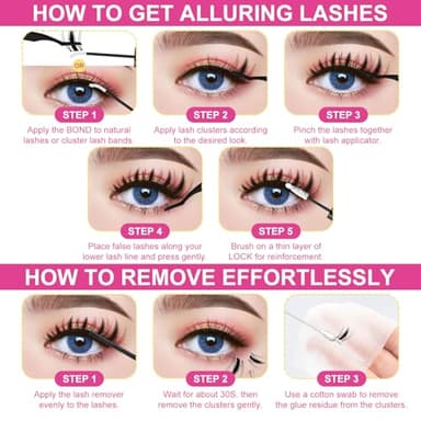 Fowendia Manga Lash Clusters Kit 8-18mm Eyelash Clusters DIY Lash Extension Kit Waterproof Anime Lashes Ultra-Thin Invisible Band 0.3mm Individual Cluster Eyelash Extensions, California Sunset-Kit - Image 9