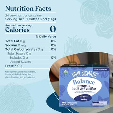 Four Sigmatic Adaptogen Coffee K-Cups | Organic Medium Roast Ground Coffee with Ashwagandha, Eleuthero, Chaga & Tulsi | Immune Support & Stress Relief | Keto | 24 Count - Image 2