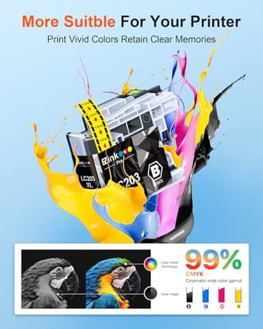 E-Z Ink Pro LC203XL Compatible Ink Cartridge Replacement for Brother LC203 XL LC201 to Use with MFC-4320DW MFC-J4420DW MFC-J4620DW MFC-J460DW MFC-J480DW MFC-J485DW MFC-J5520DW J5620DW (Black, 3 Pack) - Image 4